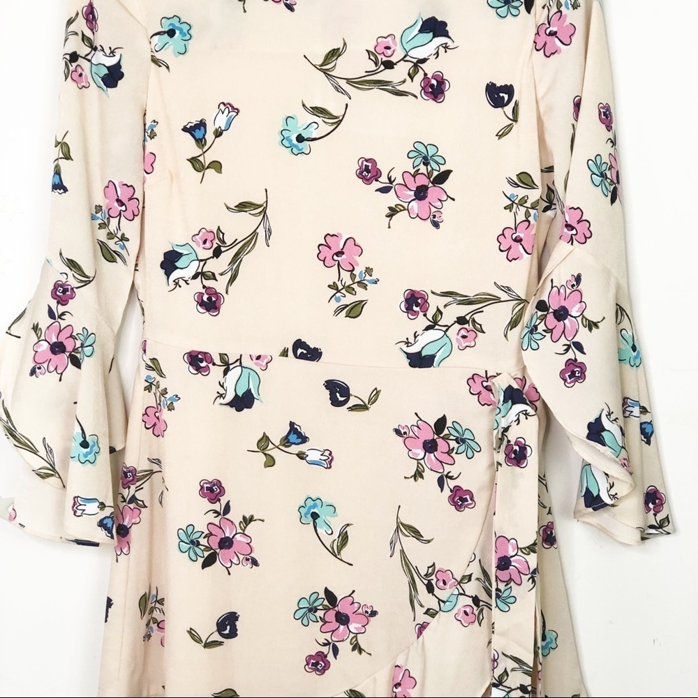 𝅺J.O.A  pink floral print ruffled mini dress - Picture 4 of 15